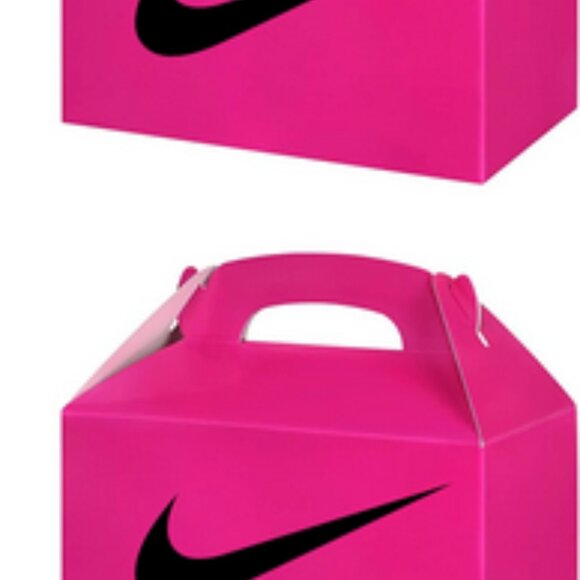 Basketball Theme Party Favor Gift Box Set Gable Box Pink and White 10 Pack - Picture 4 of 4